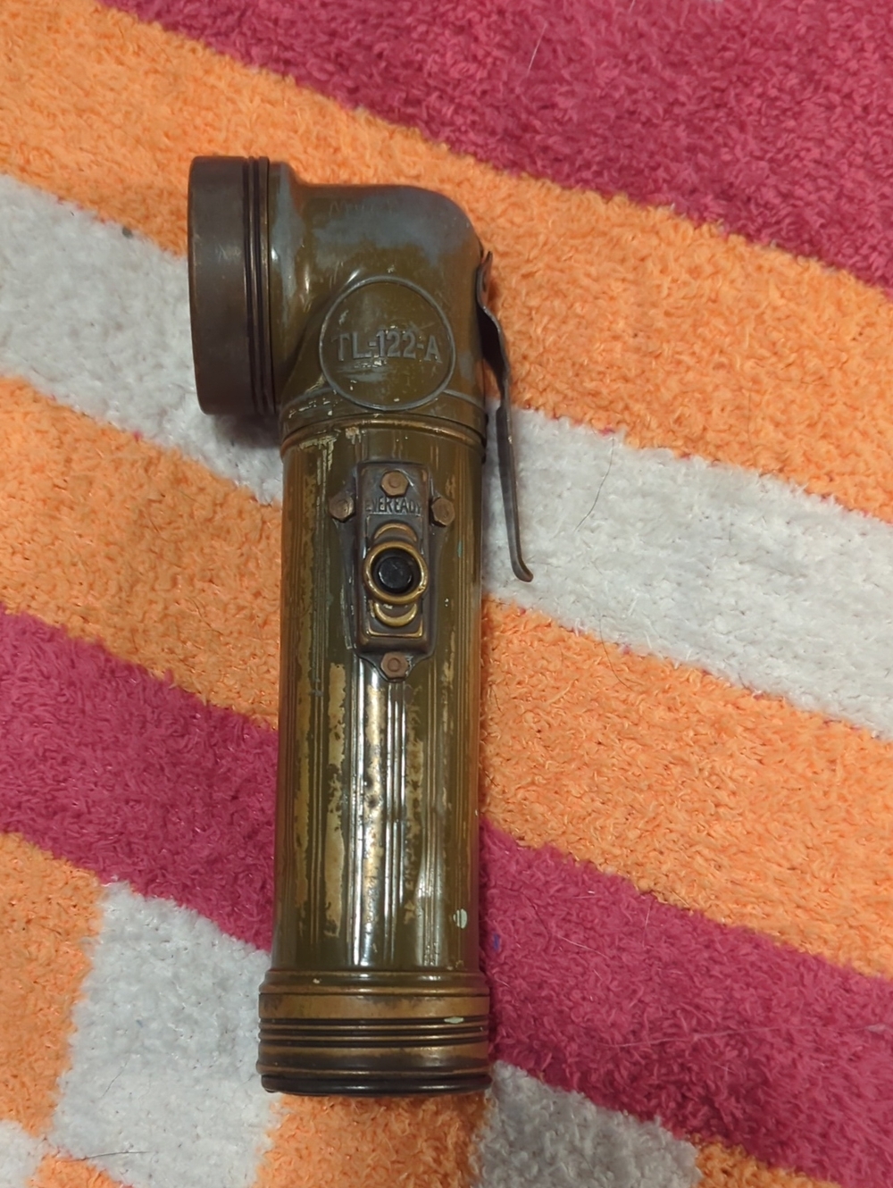 Olive Green Angle Flashlight — Military-Style Utility Light